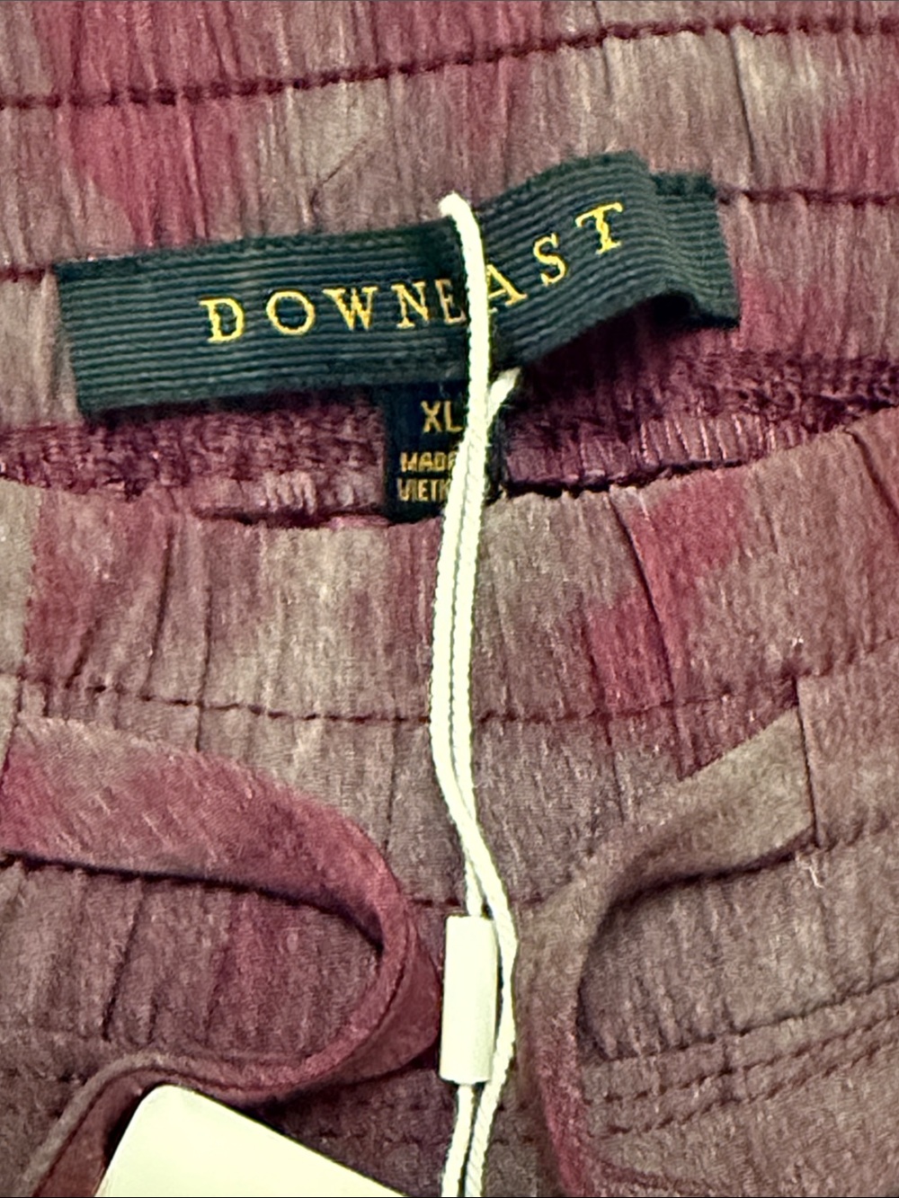 DownEast Tie-Dye Midi Skirt in Burgundy and Gray with Side Slits - Picture 4 of 5